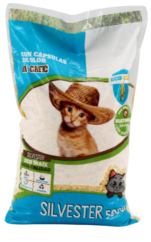 Arena sanitaria de maiz silvester para gato 1lb