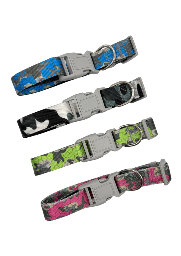 Collar camuflaje militar premium para mascotas