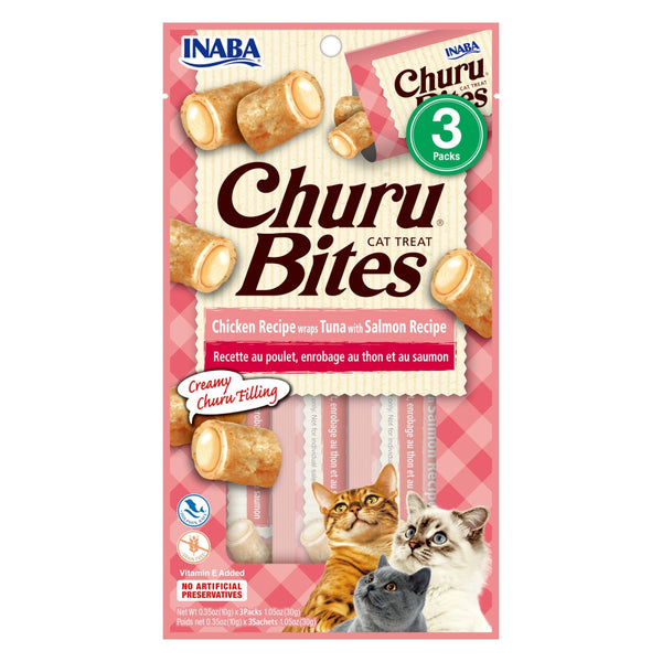 Churu Bites Chicken Wraps Tuna Salmon 3 Unds 10 g para gatos