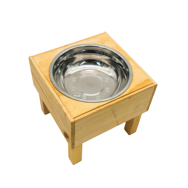 Comederos de Madera Individual Grande  Para Mascotas