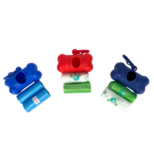 Portabolsas huesito + 2 repuestos de bolsas