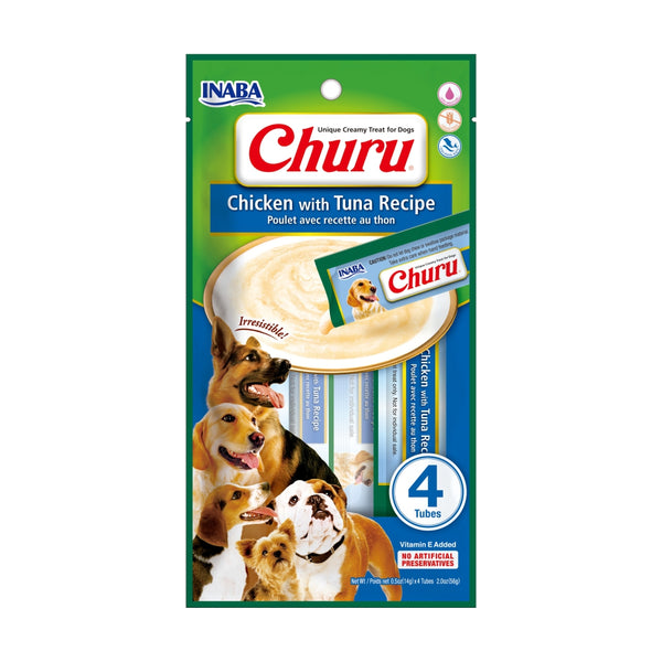 CHURU CHICKEN WITH TUNA RECIPE / BOLSA * 4 UNIDADES PARA PERROS