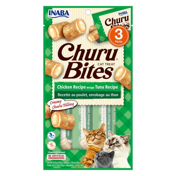 Churu Bites Chicken Recipe Wraps Tuna Recipe Cat Treats 3 pack PARA GATOS