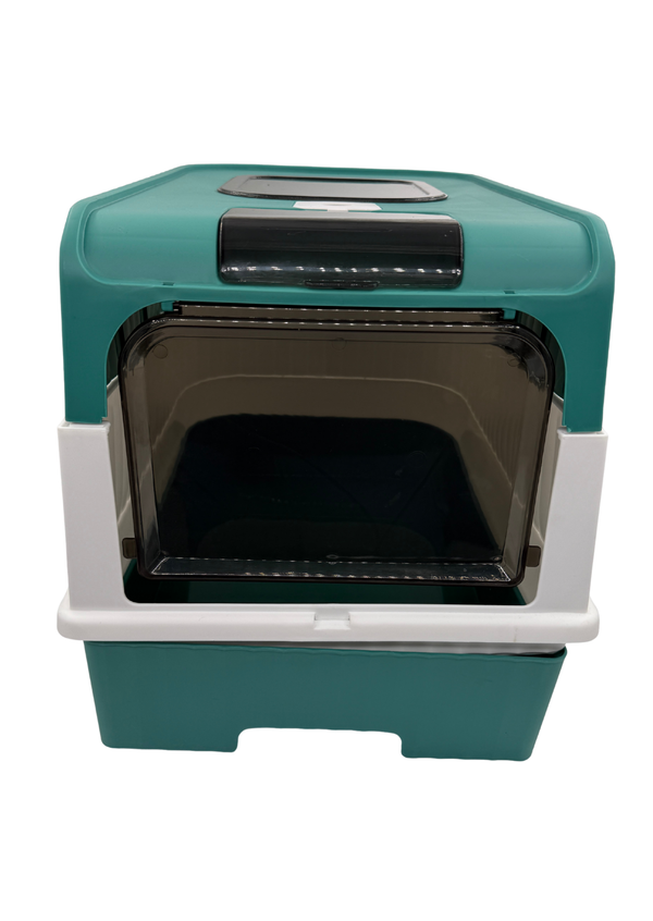 Arenero tapado premium para gatos