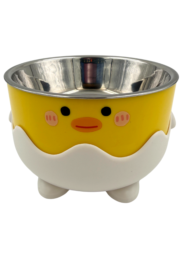 Comedero diseño pollo y gato para mascotas