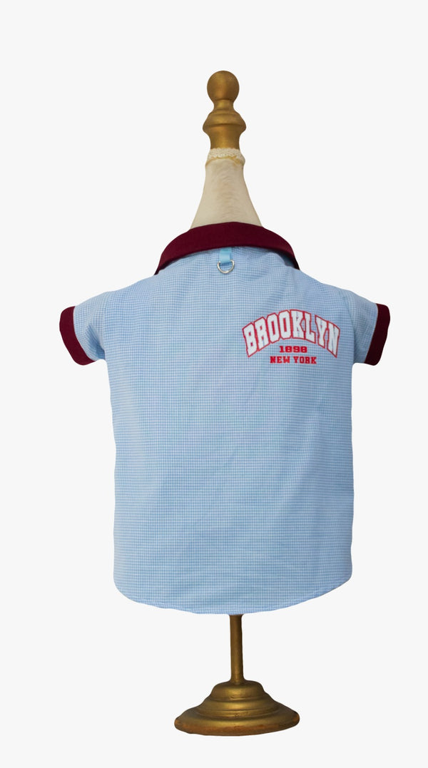 Camisa cuadros azules pluss para mascotas