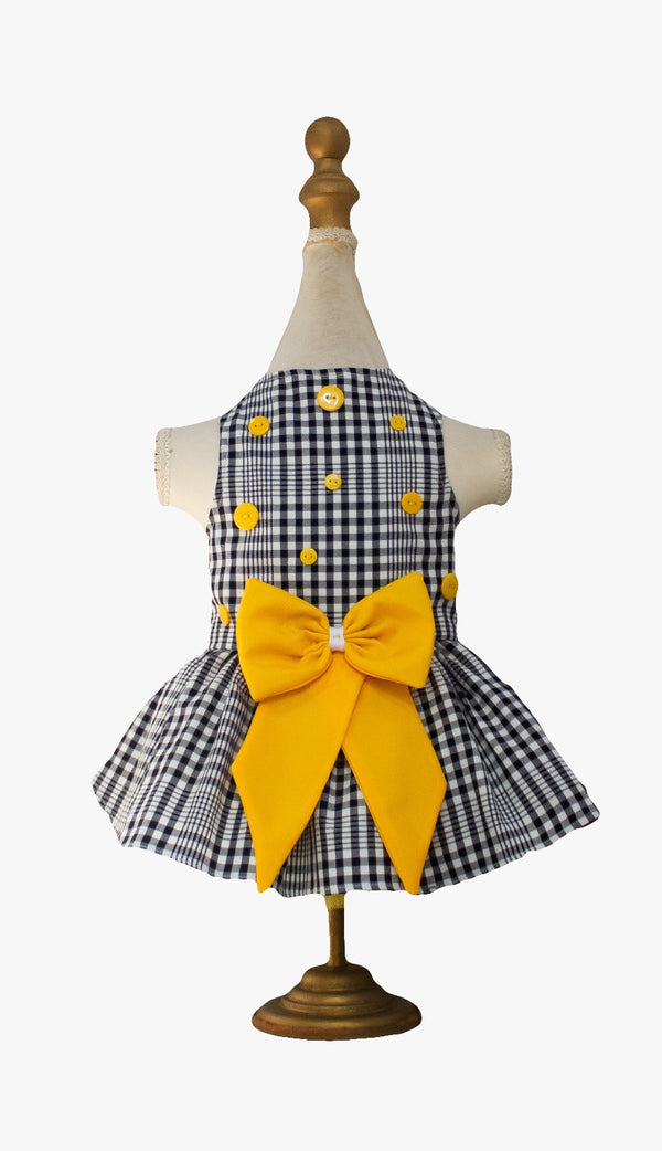 Vestido botones cuadros plus para macotas